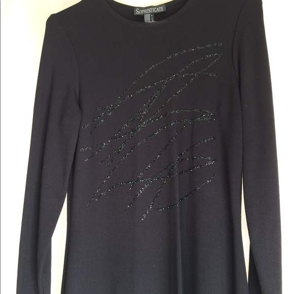 BUNDLE 4 for $30 Elegant black quality dress with sequin applique - Picture 3 of 7